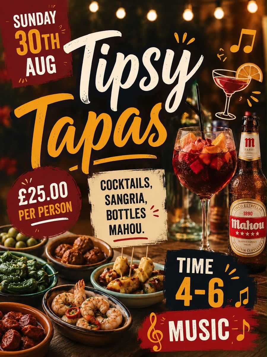 Tipsy Tapas event poster